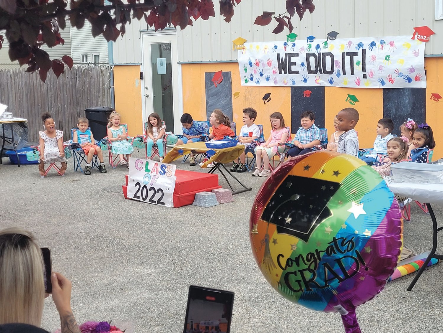 LITTLE DIPLOMAS: The Johnston State Pre-K classroom at Over the Rainbow Learning Center celebrated the end of the school year during a show for family and friends on June 17.